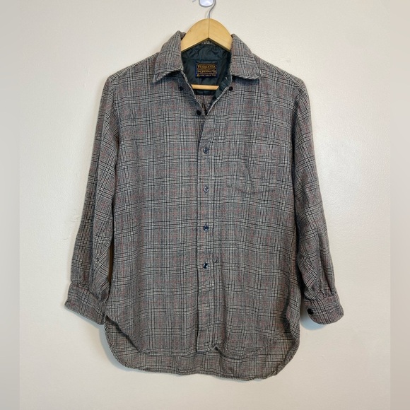 Vintage Sir Pendleton Wool Button Down Shirt Plaid Check Flannel Lined L - Picture 2 of 6